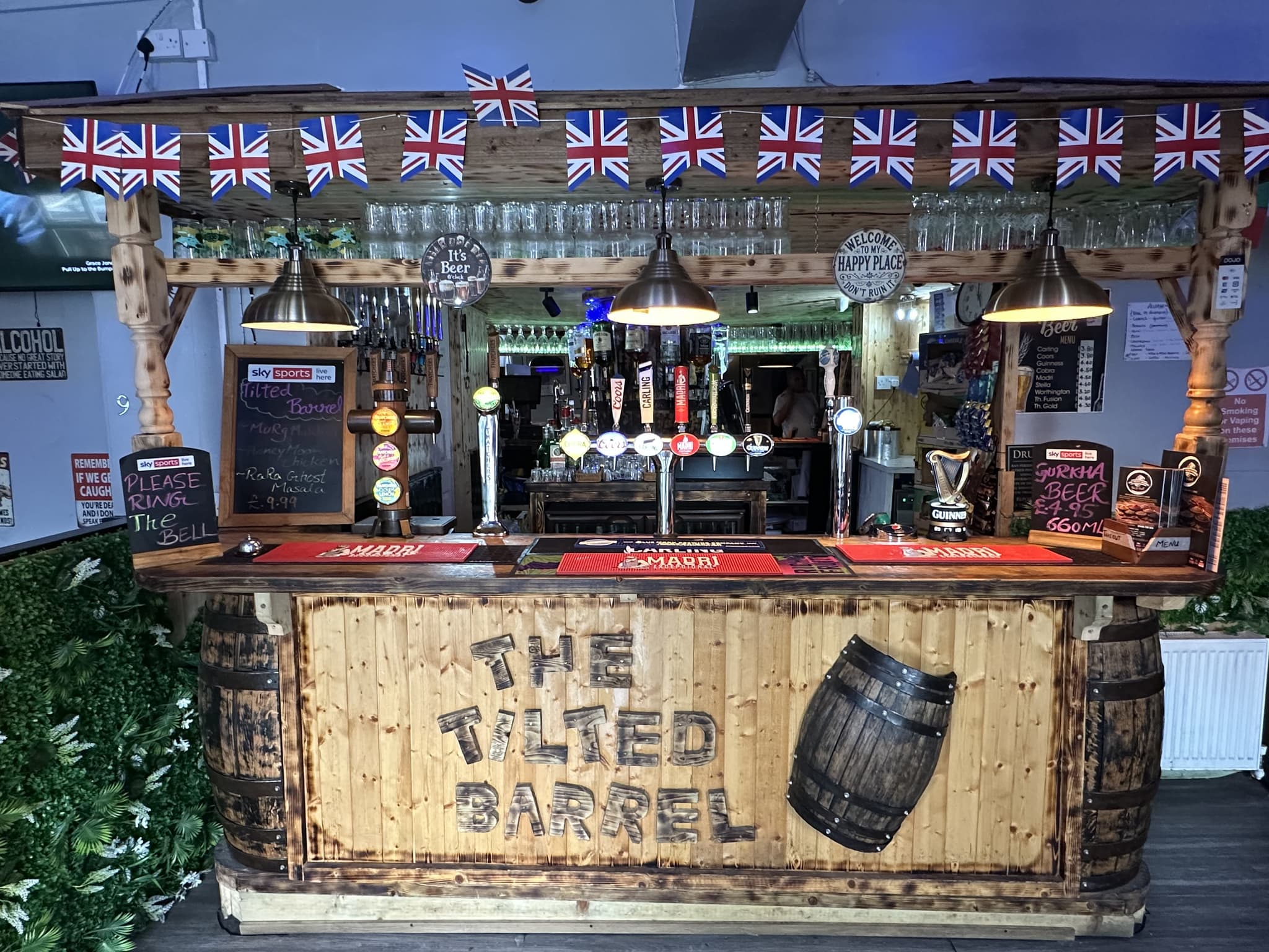 The Tilted Barrel bar interior